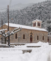 Saint Athanasios of Lavka, covered in snow